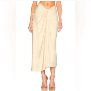 SIGNIFICANT OTHER  knot Liana midi maxi Skirt In Butter Yellow size 10